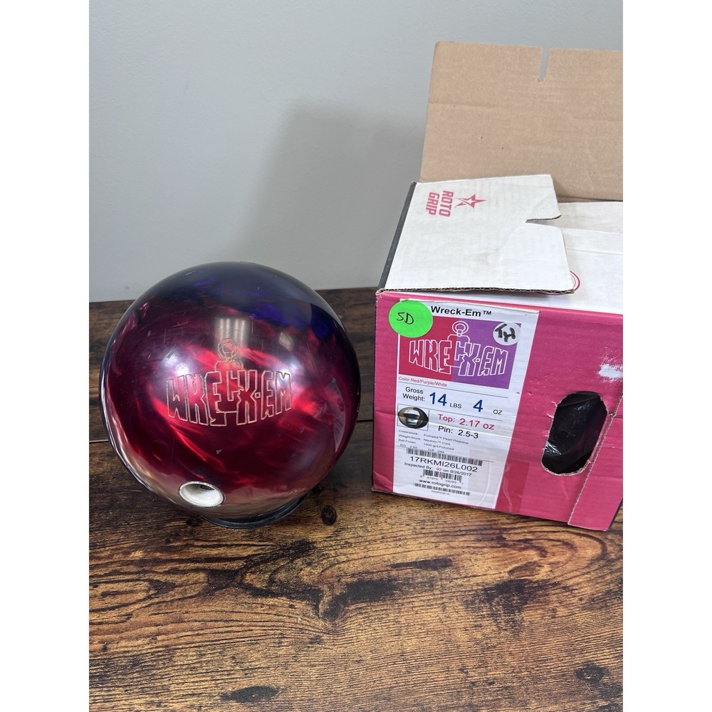 Roto Grip Wrex-em Bowling Ball 14lbs Red White Blue Swirl With Original Box